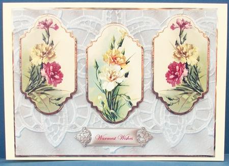 Vintage Carnations Panel Card by Cheryl French