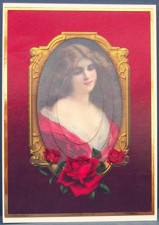 Beautiful Portrait in Red Oval Pyramid by Cheryl French
