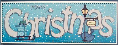 Large Dl Merry Christmas Quick Card 3D Decoupage by Cheryl French