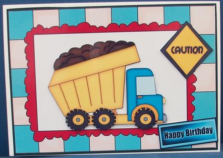 Dumper Truck in Blue Frame by Cheryl French