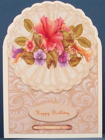 Over the Top Cream Lace and Petunias by Cheryl French