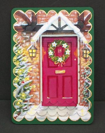 Christmas 25th Dec Door Scallop Edge Pyramid Toppers by Cheryl French