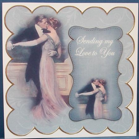 Dancing Couple Silver Sending Love 8in Scallop Topper by Cheryl French