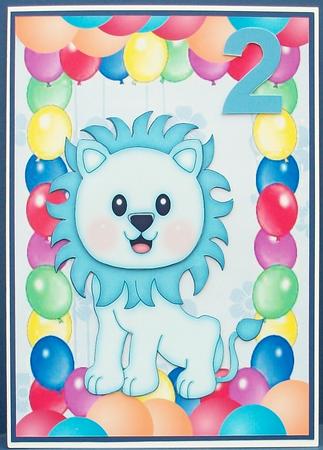 Cute Birthday Boy Lion by Cheryl French