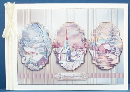 Vintage Christmas Scenes Panel Card by Cheryl French