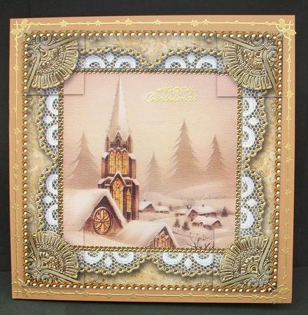Christmas Steeple Vintage Lace 8inch Picture Sheet by Cheryl French