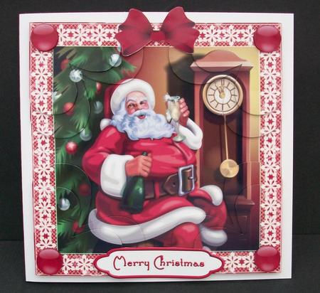 Jolly Santa Celebrates Heart Shaped Quadro Corner Stackers by Cheryl French