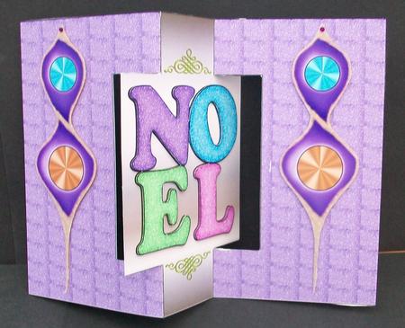 Noel Glitter Swing Card by Cheryl French