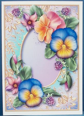Beautiful Summer Pansies on a Gilded Frame by Cheryl French