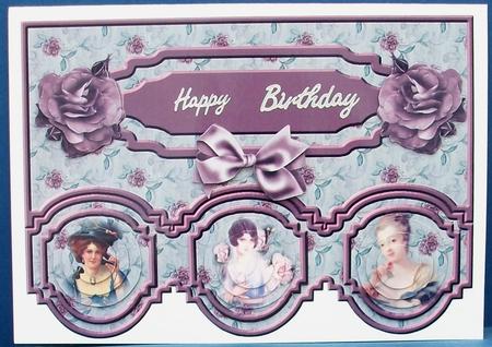 Victorian Ladies Scalloped Edge Card by Cheryl French