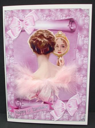 Elegant Lady with Mirror on a Scroll by Cheryl French