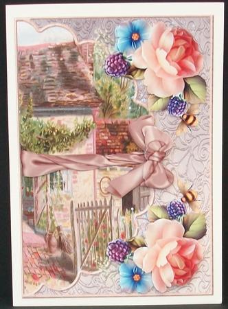 Envelop Vintage Cottage Peach Roses by Cheryl French