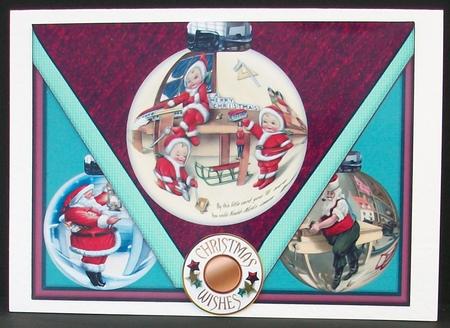 Vintage Santa's Workshop Faux Envelope Quick Card by Cheryl French