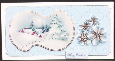 Christmas in the Moonlight Dl Card with Topper by Cheryl French