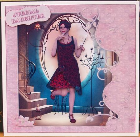 1920's Flapper Lady in Red Lace Mini Kit by Cheryl French