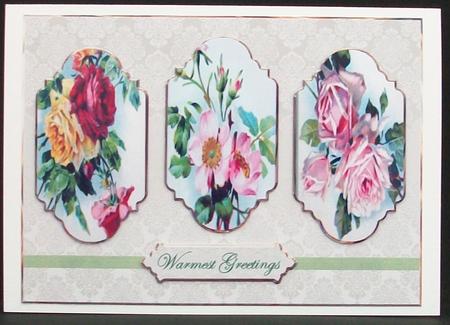Selection of Roses Card with Panel Toppers by Cheryl French