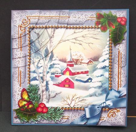 Little Village Holly 6 Inch Duo Corner Stack Card Front by Cheryl French