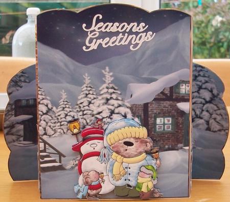 Carol Singers in Mountain Village Reversed Gatefold Card by Cheryl French