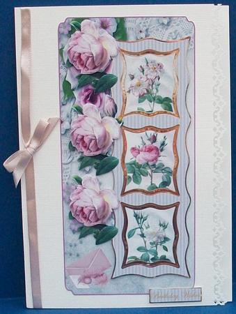 Vintage Rose Dl Card with Toppers and Decoupage by Cheryl French