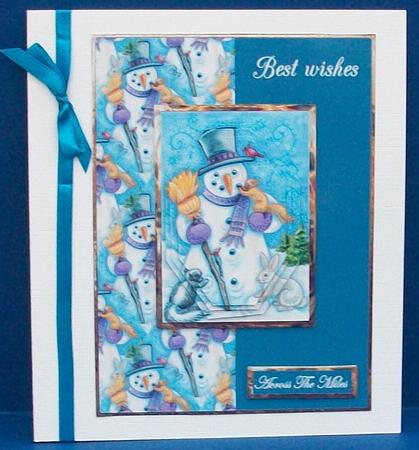 Snowman and Friends Card with Topper and Pyramid by Cheryl French