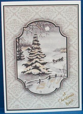 Monochromatic Snow Scene Quick Card by Cheryl French