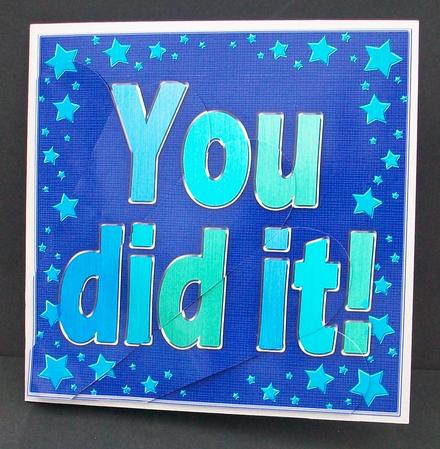 You Did It! Quick Card with Fan Pyramage Topper by Cheryl French