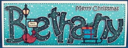 Merry Christmas Bethany Sledge Large Dl & 3D Decoupage by Cheryl French