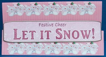 Pink Snowmen Let It Snow Dl Over the Edge Mini Card Kit by Cheryl French