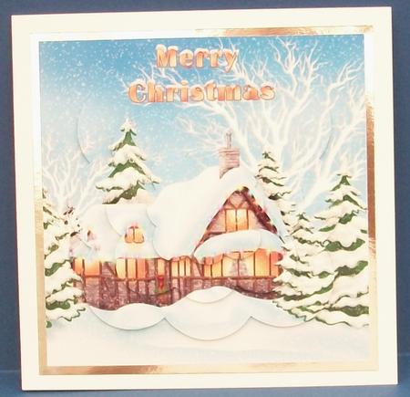 Christmas House Scalloped Pyramid by Cheryl French
