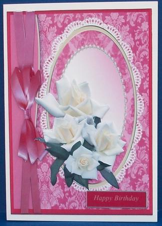 Stunning Red Card with White Roses by Cheryl French