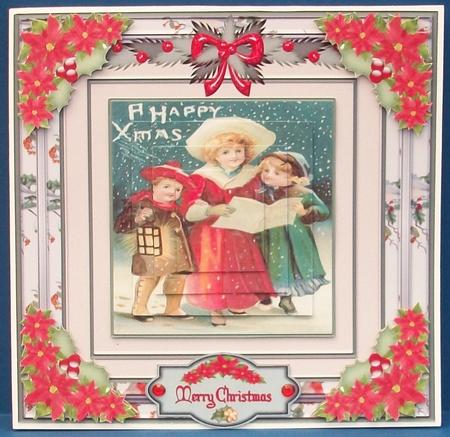 Christmas Holly & Berries 8 x 8ins Mini Kit by Cheryl French