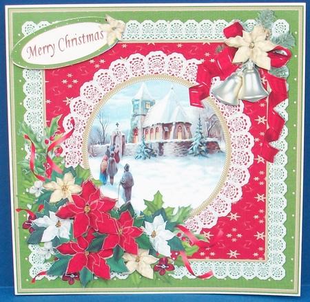 8x8 Red Green and Gold Vintage Christmas Mini Kit by Cheryl French