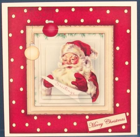 Santa Greetings Card with Pyramid Layers by Cheryl French