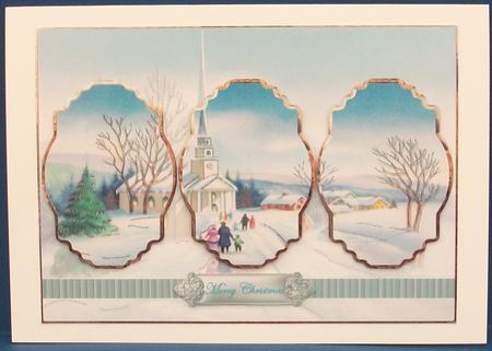 People at Christmas Panel Card with Panel Toppers by Cheryl French
