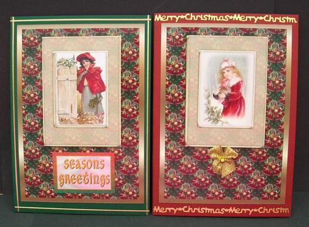 2 Xmas Vintage Card Fronts by Cheryl French
