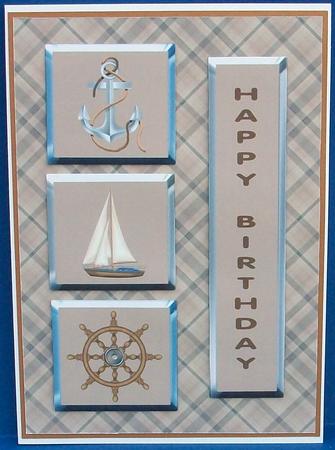 Nautical Card Front with Decoupage by Cheryl French