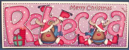 Merry Christmas Rebecca Rudolph Large Dl & 3D Decoupage by Cheryl French