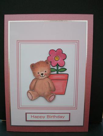 Bear with Flowers Decoupage by Cheryl French