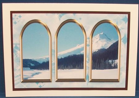 Three Arches Card - Snowy Mountains by Cheryl French