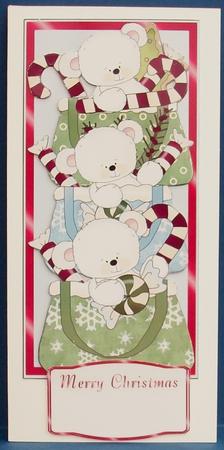 Double Pop Out Card - Purse Polar Bears by Cheryl French
