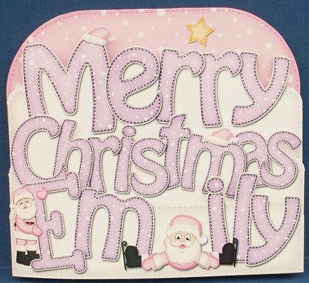 Christmas Emily Santa Pop Out Xmas Word Card by Cheryl French