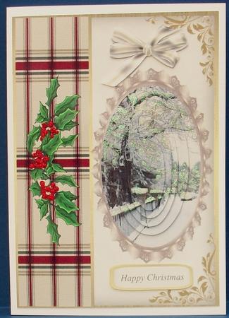 Lovely Christmas Tartan and Bridge Scene ( Pyramarge ) by Cheryl French