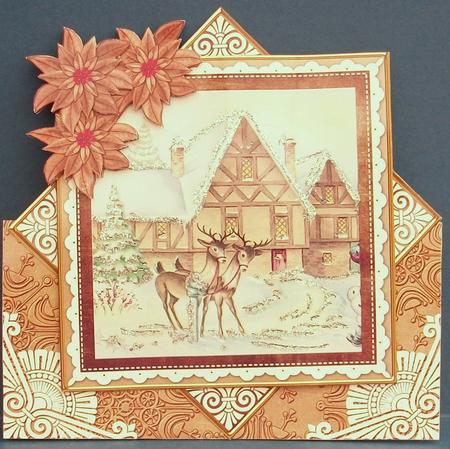Reindeer Stop Tea Poinsettia Diamond Card Mini Kit by Cheryl French