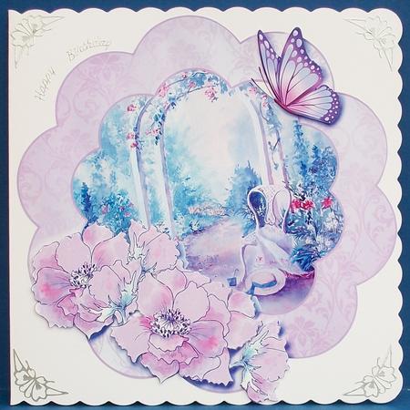 Summer Archway with Anemones Floral Frame by Cheryl French