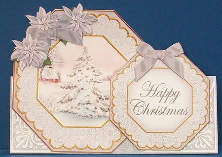 Snow Tree Happy Christmas Double Octagon Card Kit by Cheryl French