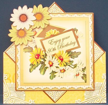 Lemon Daisy 80th Birthday Diamond Card Mini Kit by Cheryl French