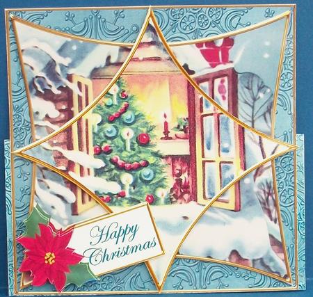 Christmas Window Teal 3D Star Card Mini Kit by Cheryl French