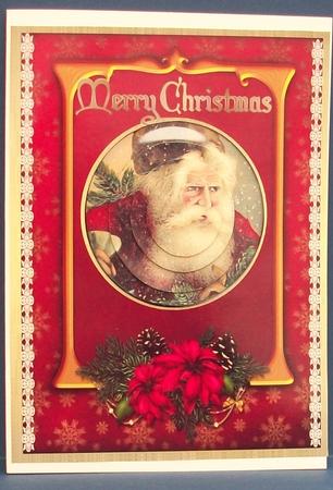 Lovely Vintage Santa and Poinseiias ,(pyramarg) by Cheryl French