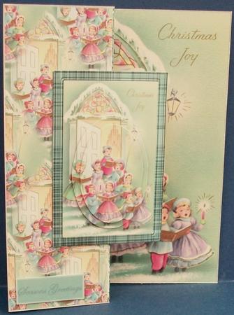 Children Carol Singers No Hole Fold Back Card by Cheryl French