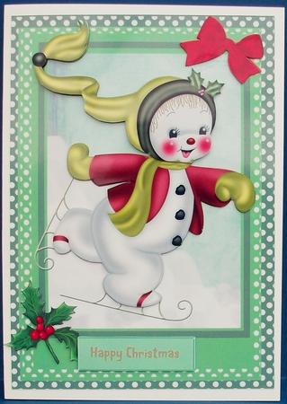 Lovely Little Skating Snowman by Cheryl French